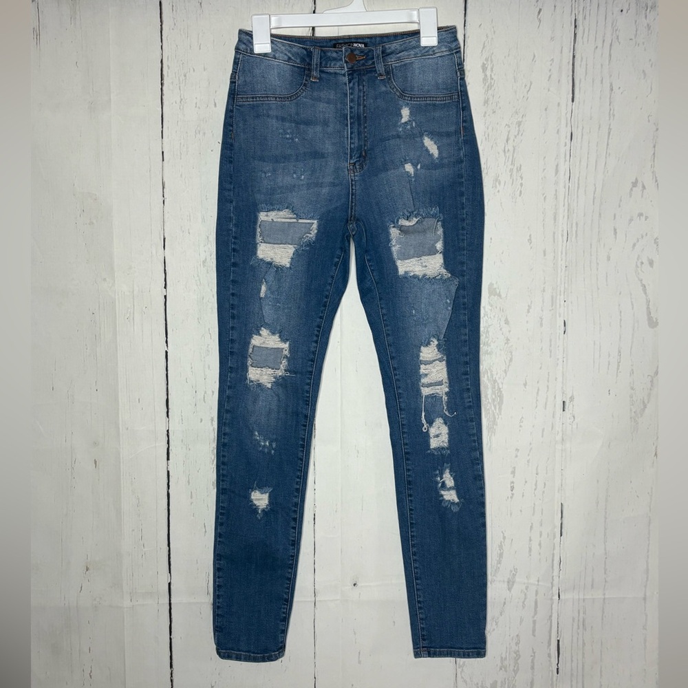 Distressed Blue Jeans